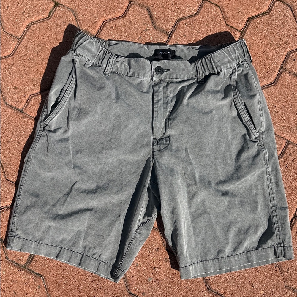 RVCA Men's Charcoal Flat Front Shorts